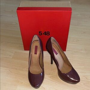 Brand New Saks Fifth 5/48 Rosa Patent Leather Zella Platform Pump Stiletto Heels